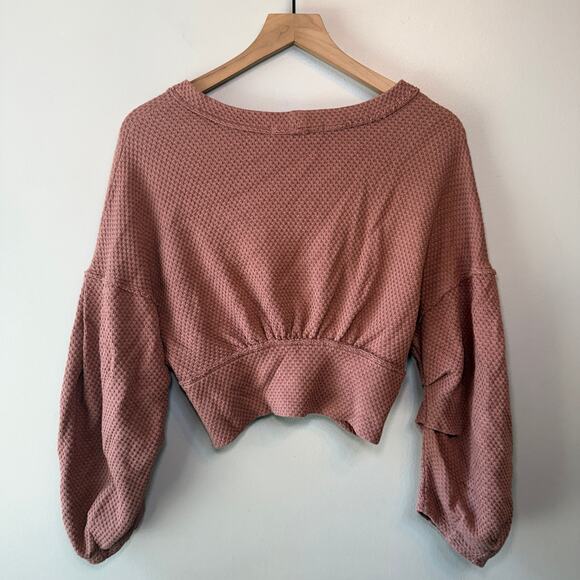 Free People Fall For You Cropped Tee Top Cactus Tint Pink Women's Size X-Small - Picture 6 of 7